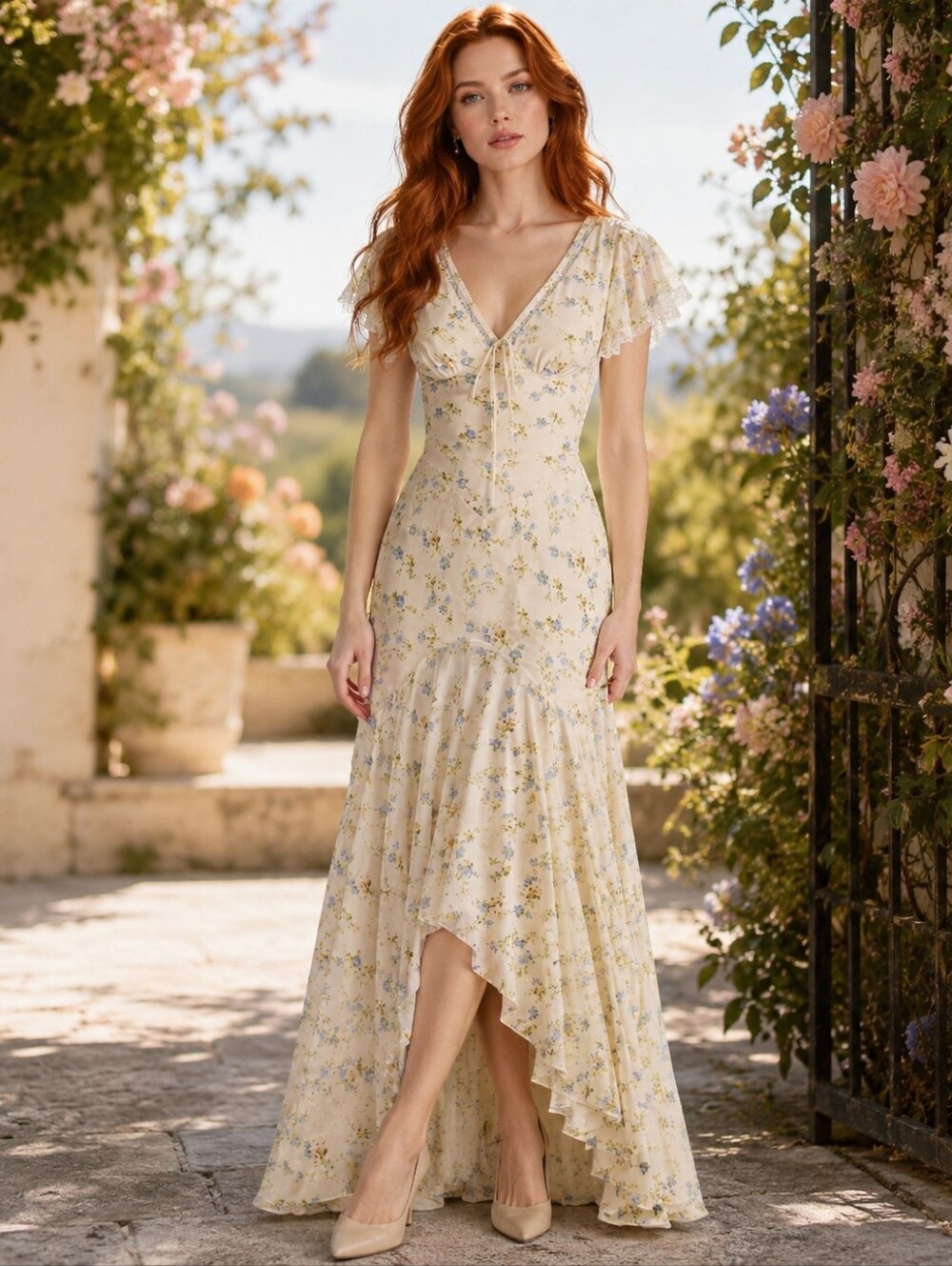 NWOT House Of Cb Amina Small Lemon Yellow Butter Georgette Wedding Summer S